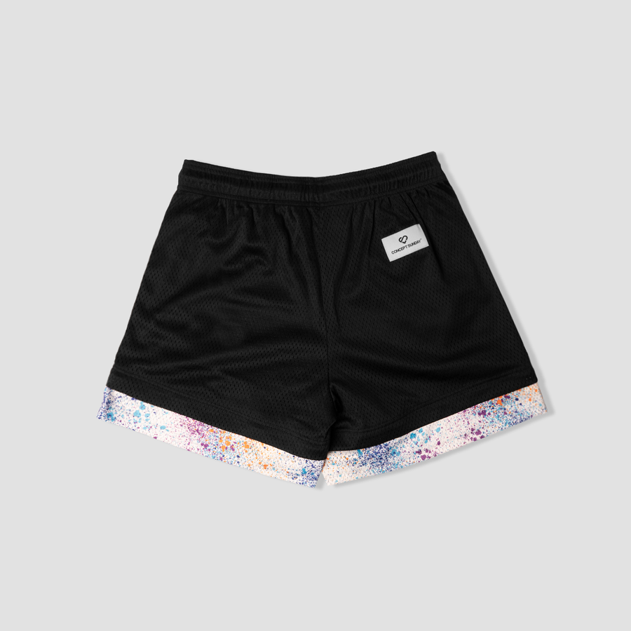 Signature Shorts - Black Paint Splatter